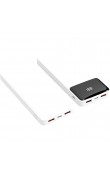 Beyaz slim LCD ekranlı 10000 mAh dual USB çıkışlı promosyon powerbank